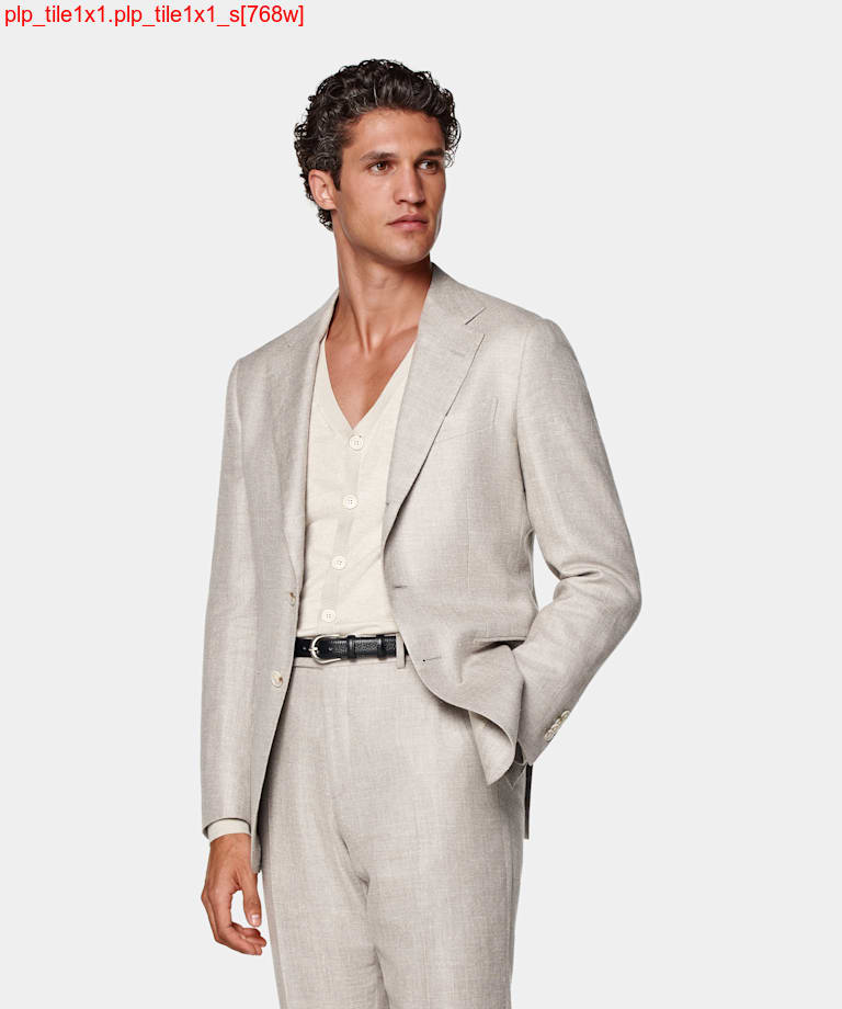 Light Taupe Tailored Fit Havana Suit